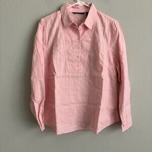 Isaac Mizrahi Live! Textured Stripe Pullover Blouse - Pink (Sz 6) a514012